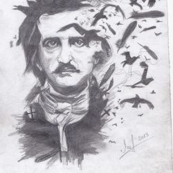 Allan Poe Drawing Detailed Sketch