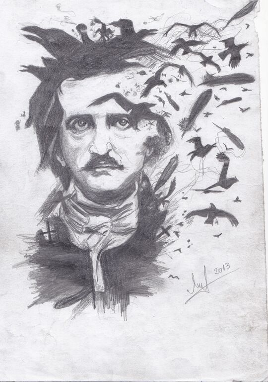 Allan Poe Drawing Detailed Sketch