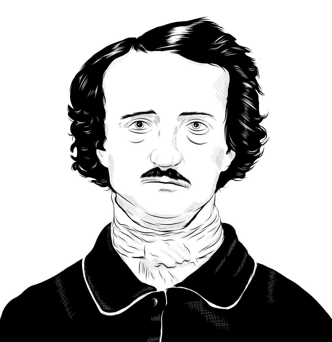Allan Poe Drawing Sketch