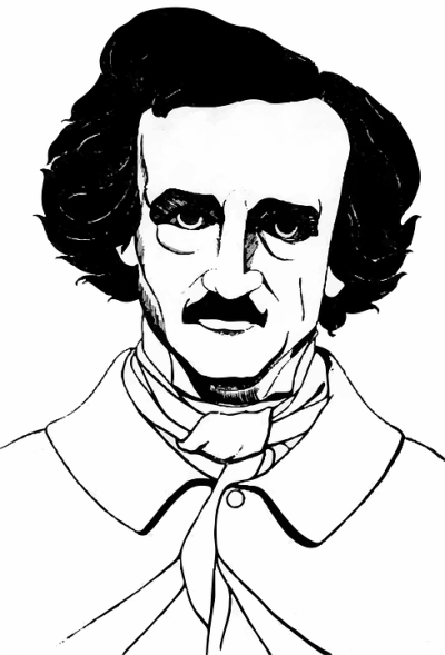 Allan Poe, Gothic, Literature, Mystery, Macabre Drawing