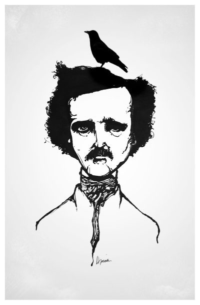 Allan Poe, Genius, Darkness, Macabre, Mystery Drawing