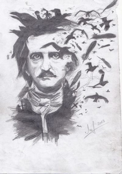 Allan Poe, Mysterious, Macabre, Genius, Poetry Drawing