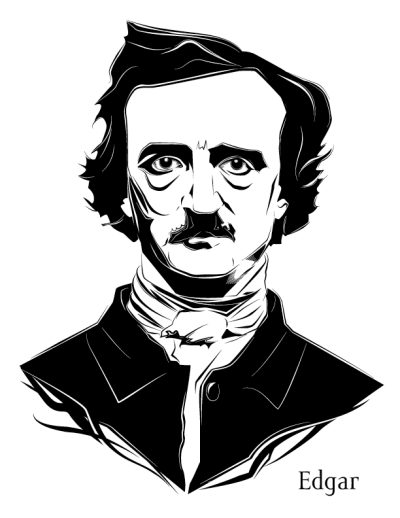 Allan Poe, Literature, Macabre, Mystery, Horror Drawing