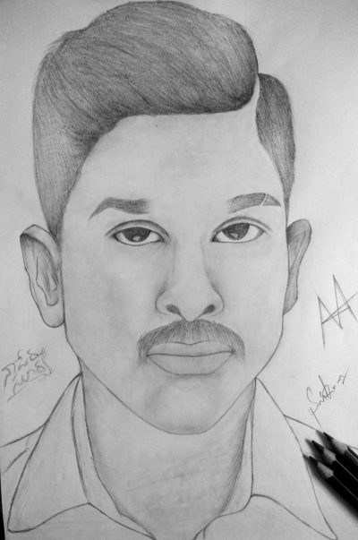 Allu Arjun, Dance Icon, Film Superstar, Telugu Actor, Stylish Star Drawing