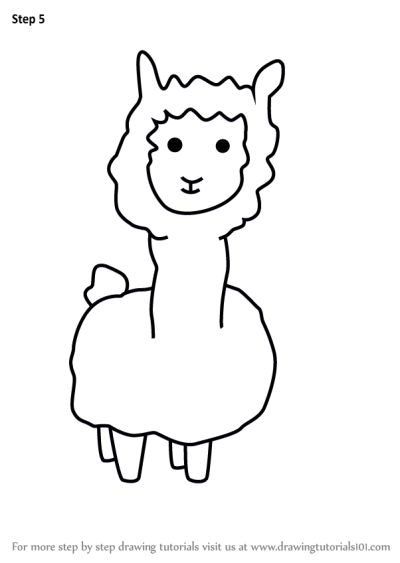 Alpaca, Friendly, Cuddly, Wooly, Grazing Drawing