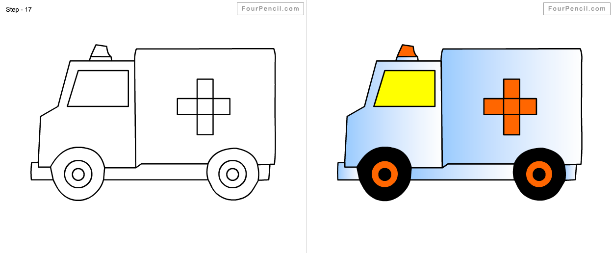 Ambulance Drawing Artistic Sketching