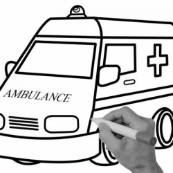 Ambulance Drawing Intricate Artwork