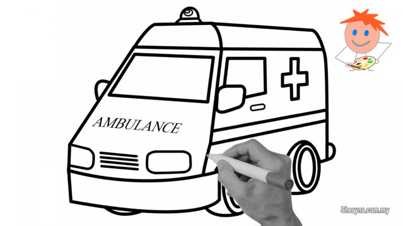 Ambulance Drawing Intricate Artwork