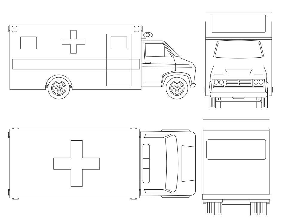 Ambulance Drawing Modern Sketch