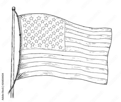 American Flag, Patriotism, Stars, Freedom, Stripes Drawing