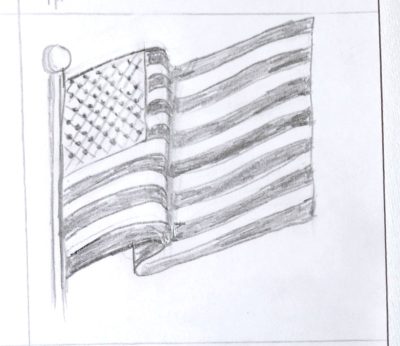 American Flag, Patriotism, Stars, Freedom, Stripes Drawing