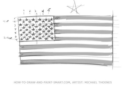 American Flag, Stripes, Freedom, Stars, Patriotism Drawing