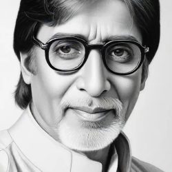 Amitabh Bachchan Drawing Art Sketch Image