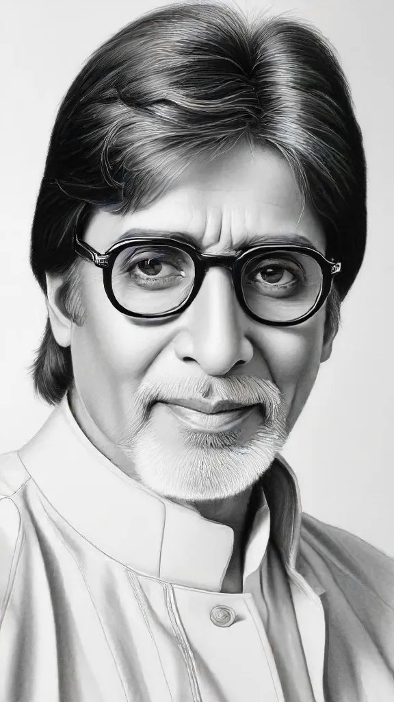 Amitabh Bachchan Drawing Art Sketch Image