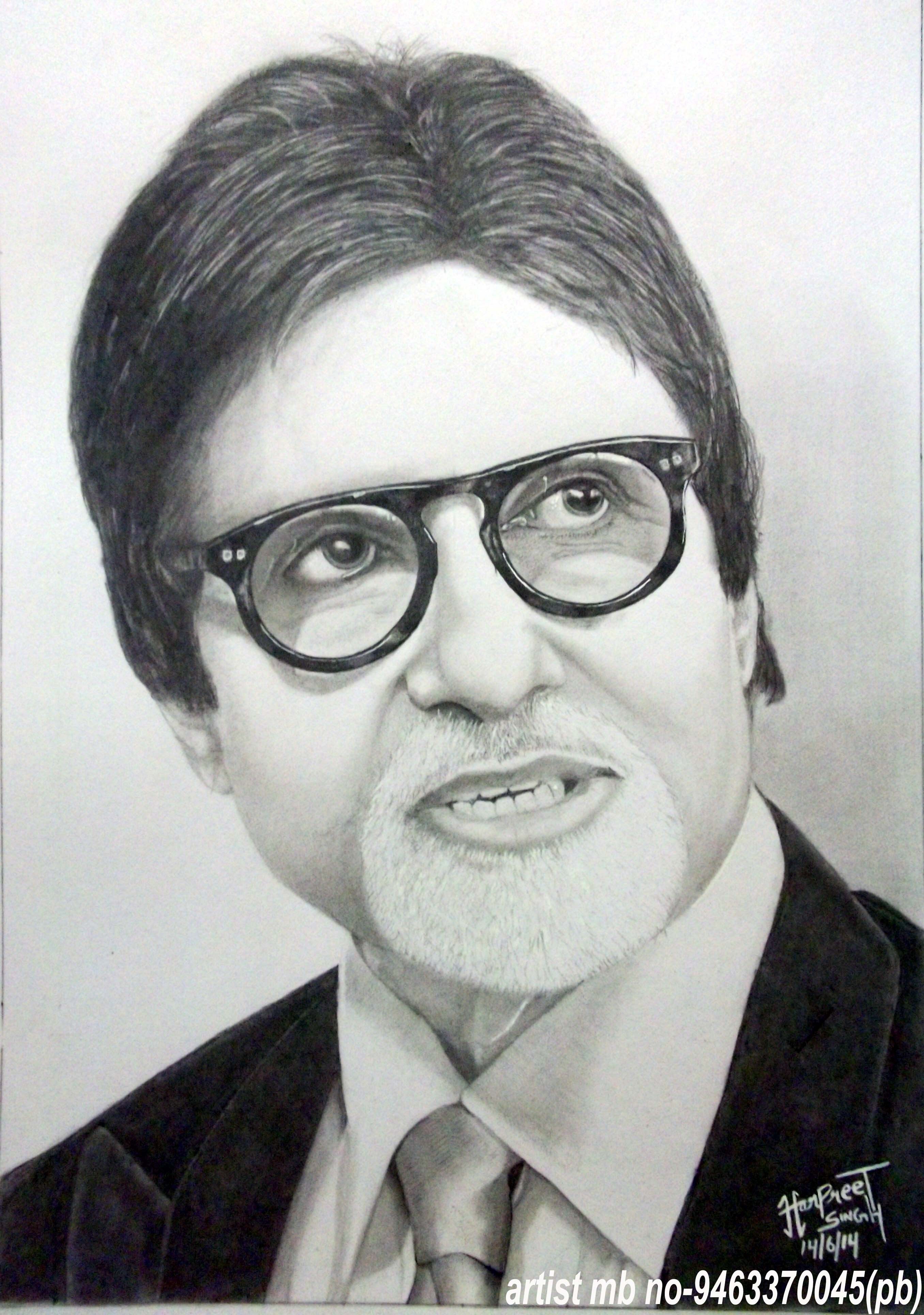 Amitabh Bachchan Drawing Artistic Sketching