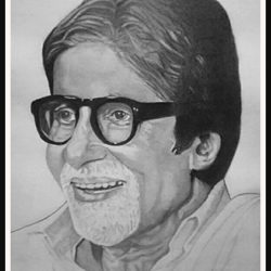 Amitabh Bachchan Drawing Fine Art