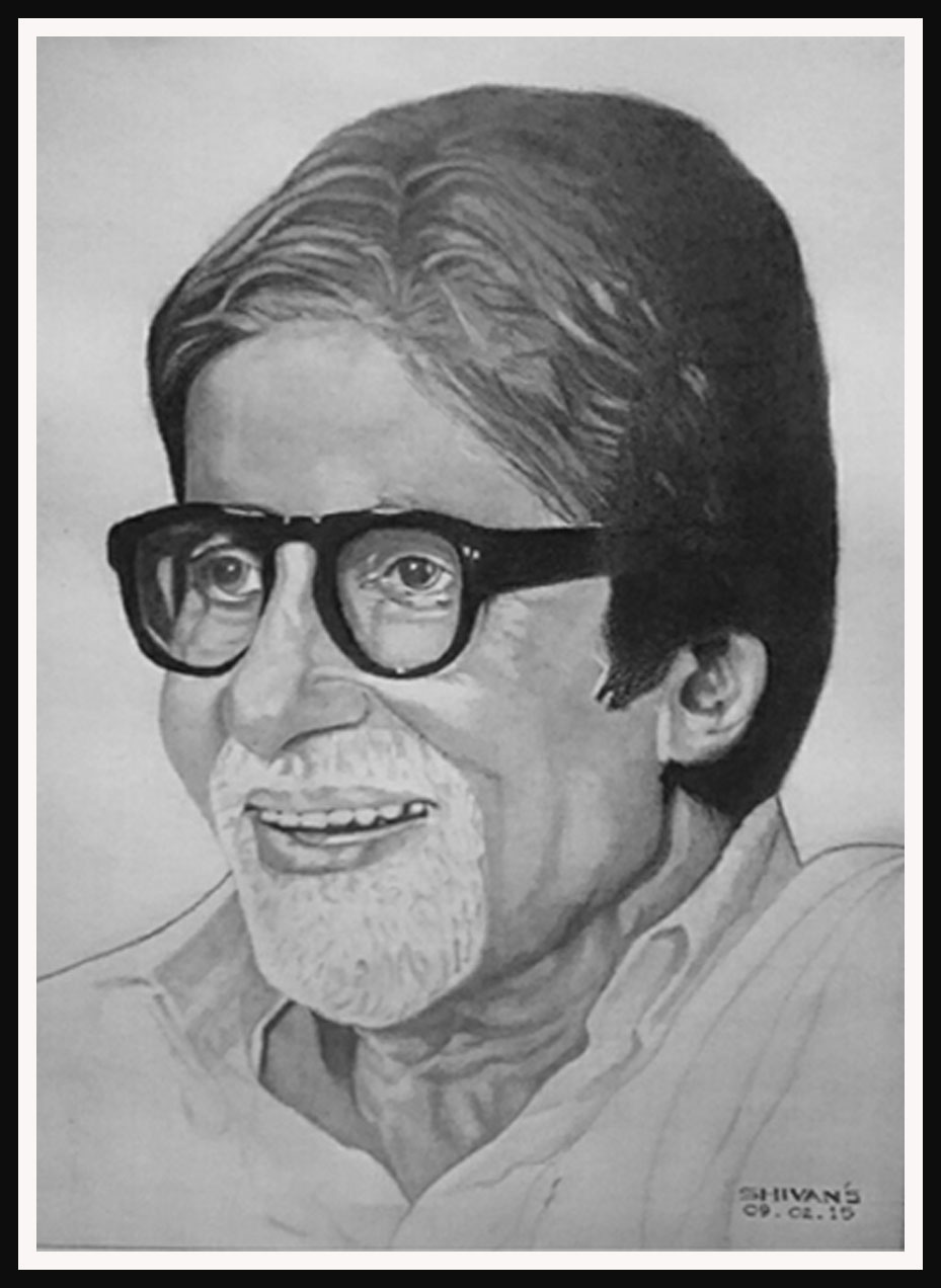 Amitabh Bachchan Drawing Fine Art
