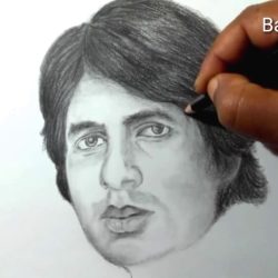 Amitabh Bachchan Drawing Hand drawn Sketch