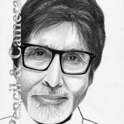 Amitabh Bachchan Drawing Modern Sketch