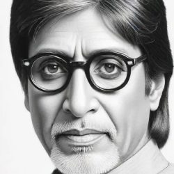 Amitabh Bachchan Drawing Sketch Photo