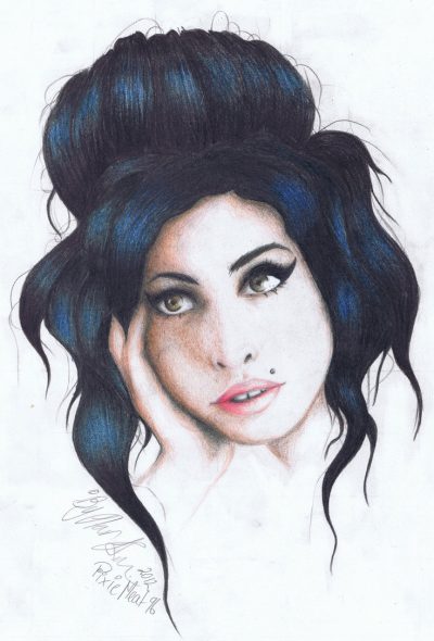 Amy Winehouse, Jazz, Soulful, Troubled, Iconic Drawing