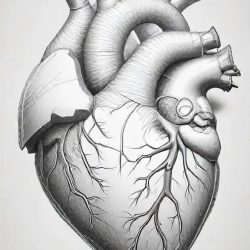 Anatomical Heart Drawing Sketch Image