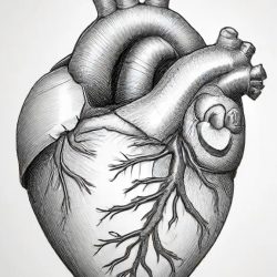 Anatomical Heart Drawing Sketch Photo