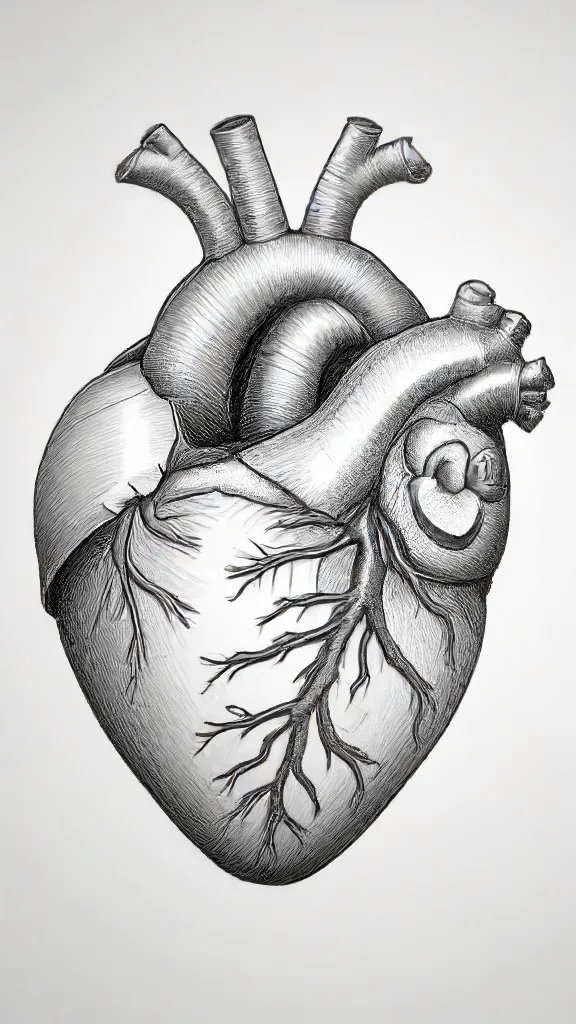 Anatomical Heart Drawing Sketch Photo