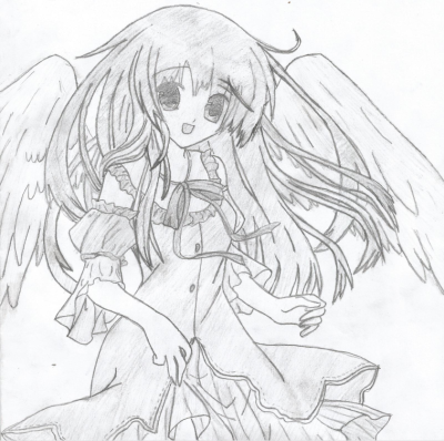 Angel Girl, Celestial Being, Heavenly Presence, Divine Guardian, Ethereal Spirit Drawing