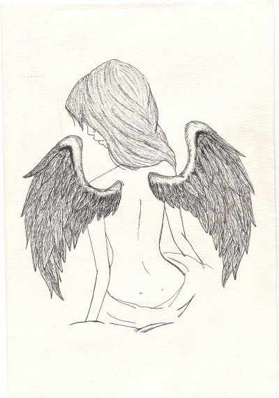 Angel Girl, Celestial Being, Heavenly Presence, Divine Guardian, Ethereal Spirit Drawing