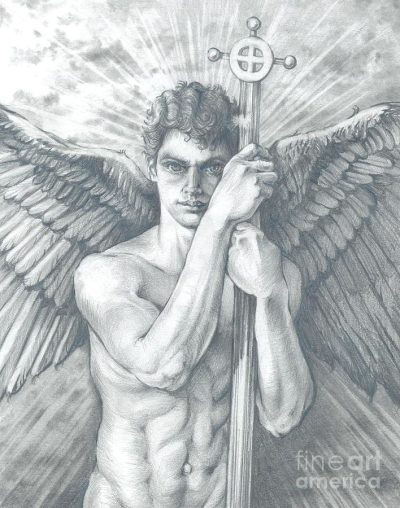 Angel Man, Guardian, Light, Inspiration, Kindness Drawing