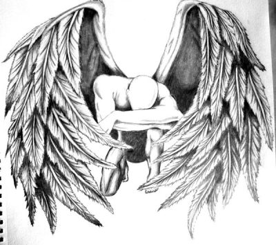 Angel Man, Guardian, Kindness, Support, Inspiration Drawing