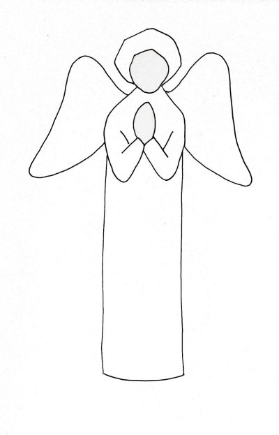 Angel Simple, Divine Essence, Serene Beauty, Pure Elegance, Heavenly Touch Drawing