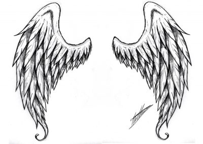 Angel Wings, Graceful, Celestial, Ethereal, Divine Drawing