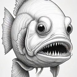 Angler Fish Drawing Art Sketch Image