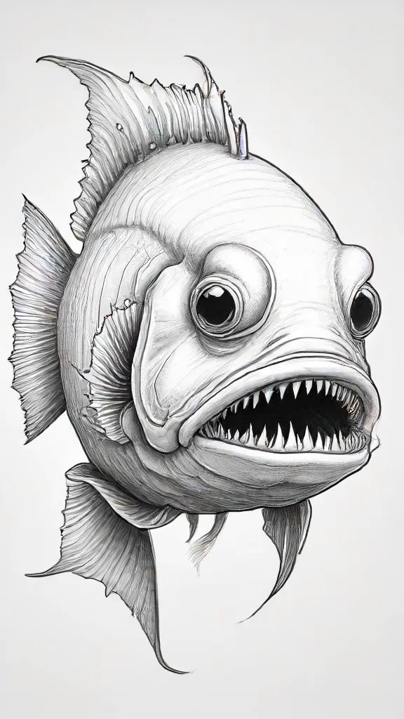 Angler Fish Drawing Art Sketch Image