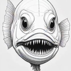 Angler Fish Drawing Sketch Photo