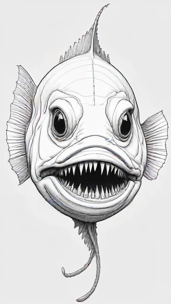 Angler Fish Drawing Sketch Photo