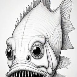 Angler Fish Drawing Sketch Picture