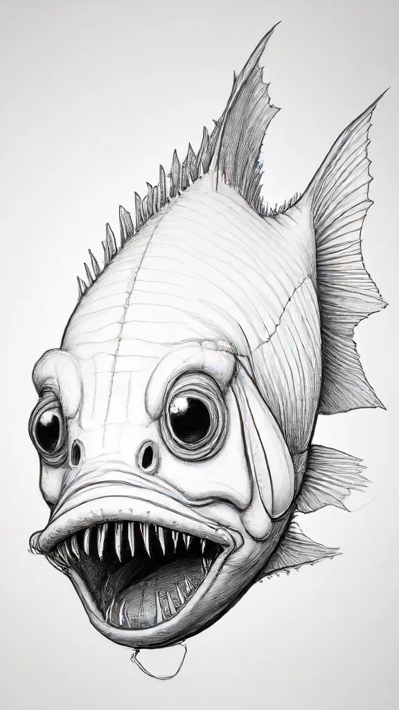 Angler Fish Drawing Sketch Picture