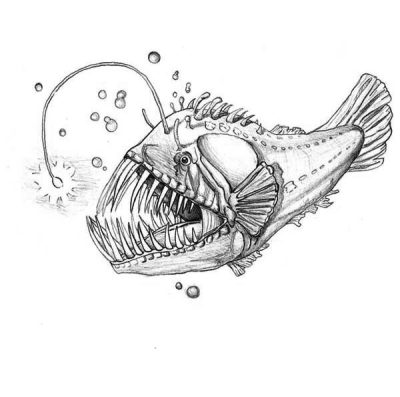 Anglerfish, Deep-Sea, Bioluminescence, Predatory, Camouflage Drawing