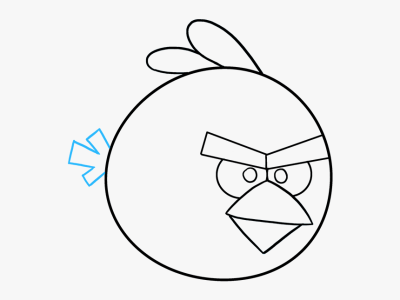 Angry Bird, Colorful Avian, Pig-Popping Adventure, Flinging Fury, Slingshot Mayhem Drawing