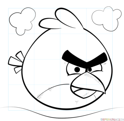 Angry Bird, Colorful Avian, Pig-Popping Adventure, Flinging Fury, Slingshot Mayhem Drawing