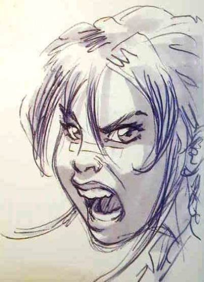 Angry Face, Enraged Countenance, Furious Expression, Wrathful Visage, Irritated Look Drawing