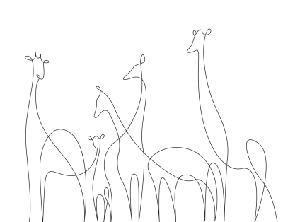 Animals Line Wildlife, Species, Creatures, Fauna, Beasts Drawing