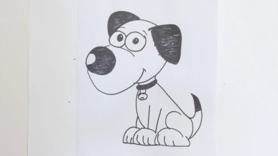 Animated Dog, Playful Canine, Dynamic Character, Vibrant Animation, Whimsical Pet Drawing