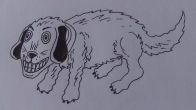 Animated Dog, Playful Canine, Dynamic Character, Vibrant Animation, Whimsical Pet Drawing