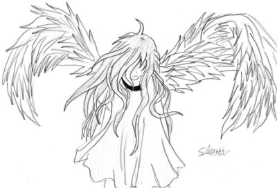 Anime Angel, Fantasy Heroine, Celestial Guardian, Divine Protector, Ethereal Spirit Drawing