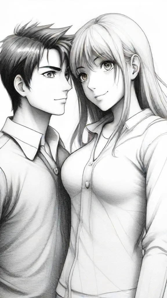 Anime Couple Drawing Sketch Picture