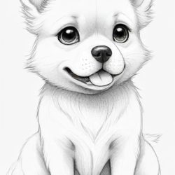 Anime Dog Drawing Sketch Picture